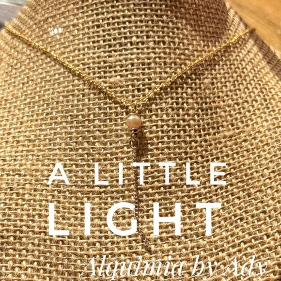 Alquimia Jewelry - Minimal Vermeil Gold Necklace • Tiny Crystal Drop • TASSEL
